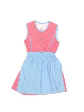 ISAR TRACHTEN German Dirndl Dress & Apron Pink Blue 110 Girls OKTOBERFEST /775